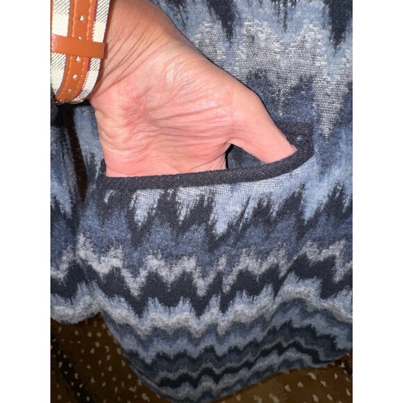 Dolce Vita Black Gray Chevron Wool Blazer Coat Jacket L Business City Office - Picture 7 of 10